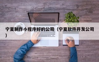 府谷宁夏制作小程序好的公司（宁夏软件开发公司）